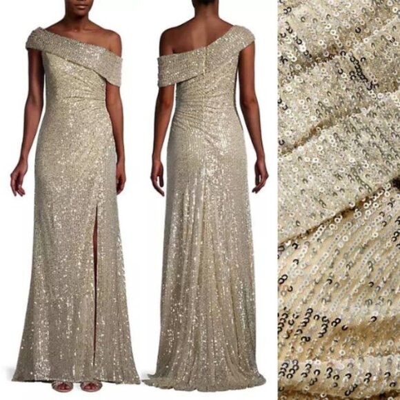 New! Mac Duggal Mac Duggal Asymmetric Sequined evening gown nwt 30791 - Picture 1 of 10